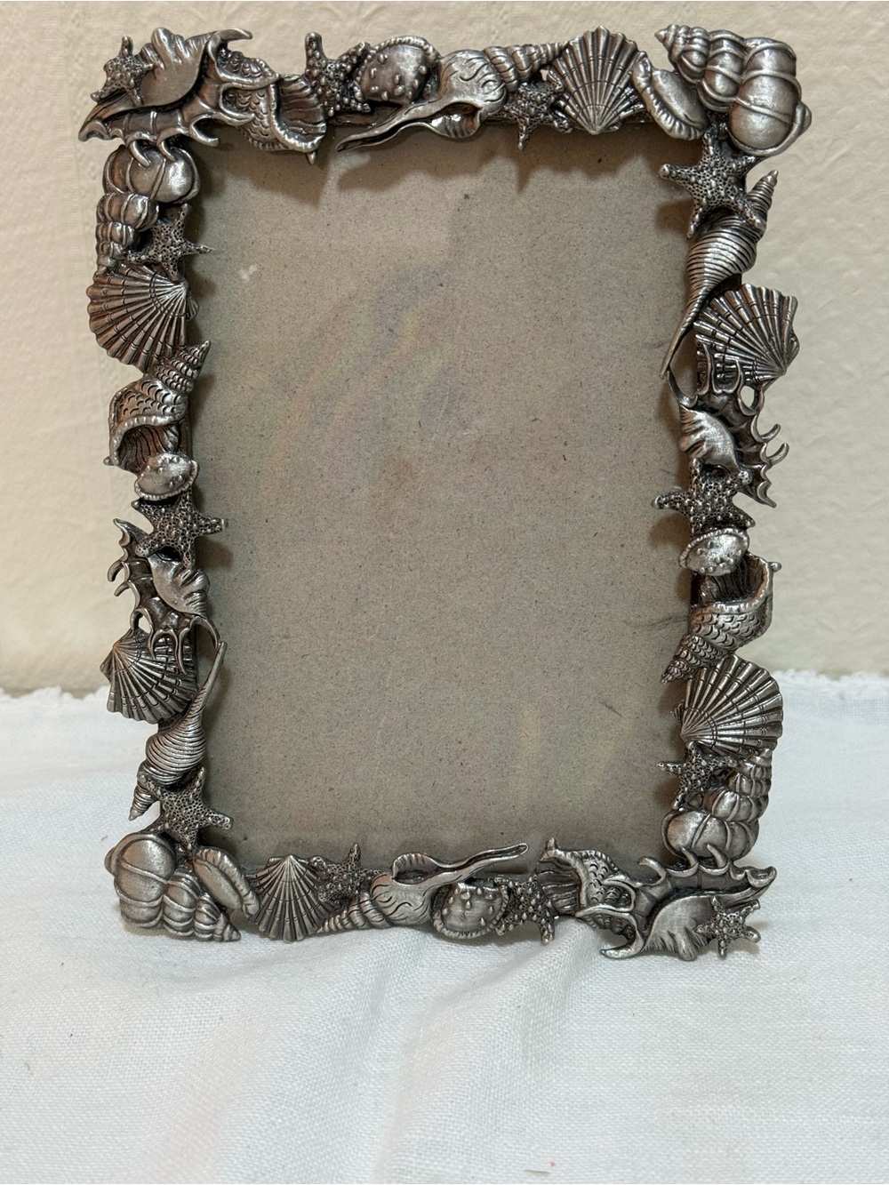 Seashell Accent Picture Frame in Metallic Silver